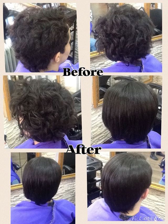 Permanent hair straightening 2025 before and after